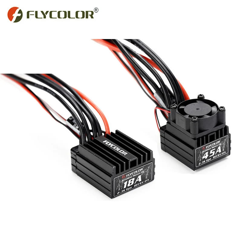 Flycolor lightning ESC 18A 25A 35A 45A 2-3s водонепроницаемый автомобильный для RC 1/10 1/16 1/18
