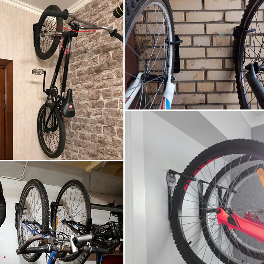 

3PCS Bike Steel Wall Stand Holder Bicycle Hanger Hook 30kg Capacity Bike Wall Mount Rack Stands Parking Racks Cycling Supplies