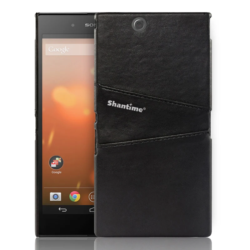 BLACK Обложка на заднюю панель из искусственной кожи для sony Xperia Z Ultra сумка чехол Чехол для sony Xperia Z Ultra XL39H бизнес кошелек отделения для карт чехол для телефона - Цвет: BLACK