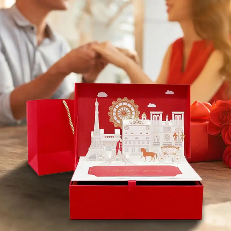 Нежная история любви 3D подарочная коробка всплывающие легкие поздравительные