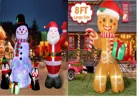 Надувная светильник гурка Санта-Клауса, игрушки для сада на открытом воздухе, надувной снеговик, украшения для рождественской вечеринки, новый год 2022