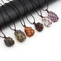 natural stone pendant necklace charms natural blue turquoise gold sand stone pendant necklace for women jewerly best gift 25 36m