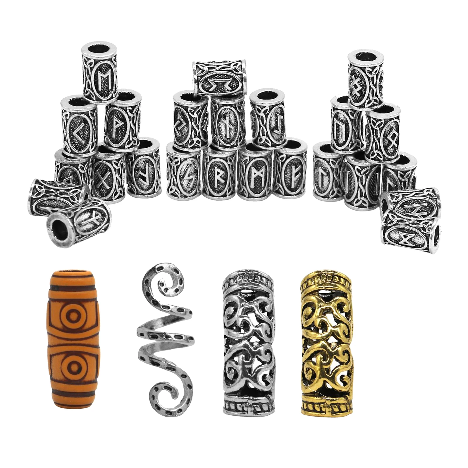 

75x Hair Coil Dreadlocks Hair Braid Rings Dreadlocks Metal Hair Cuffs Hair Braiding Beads for Hair Accessory