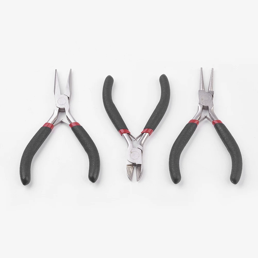 45# стальные Наборы инструментов для ювелирных изделий diy: круглые плоскогубцы, плоскогубцы для резки проволоки и бокорезы, металл, черный, 315x70x10 мм;