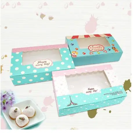 

25pcs 21.5x13.5x5cm Gift Box Cookie Paper Box Packaging Baking Food Emballage Carton Wedding Favors and Candy Box Party Supplies