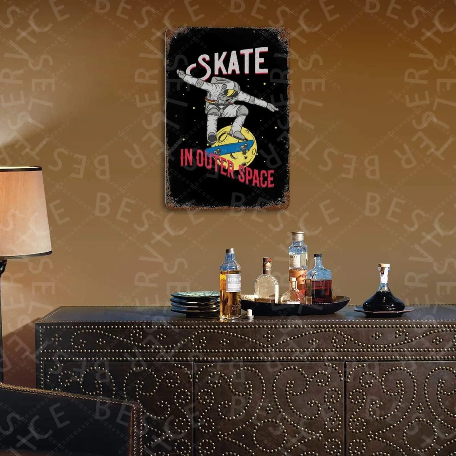 

Skate in Outer Space Vintage Metal Plaque Sign Bar Home Wall Decor Signs Retro Metal Poster Tin Sign Man Cave pub Kitchen Plates