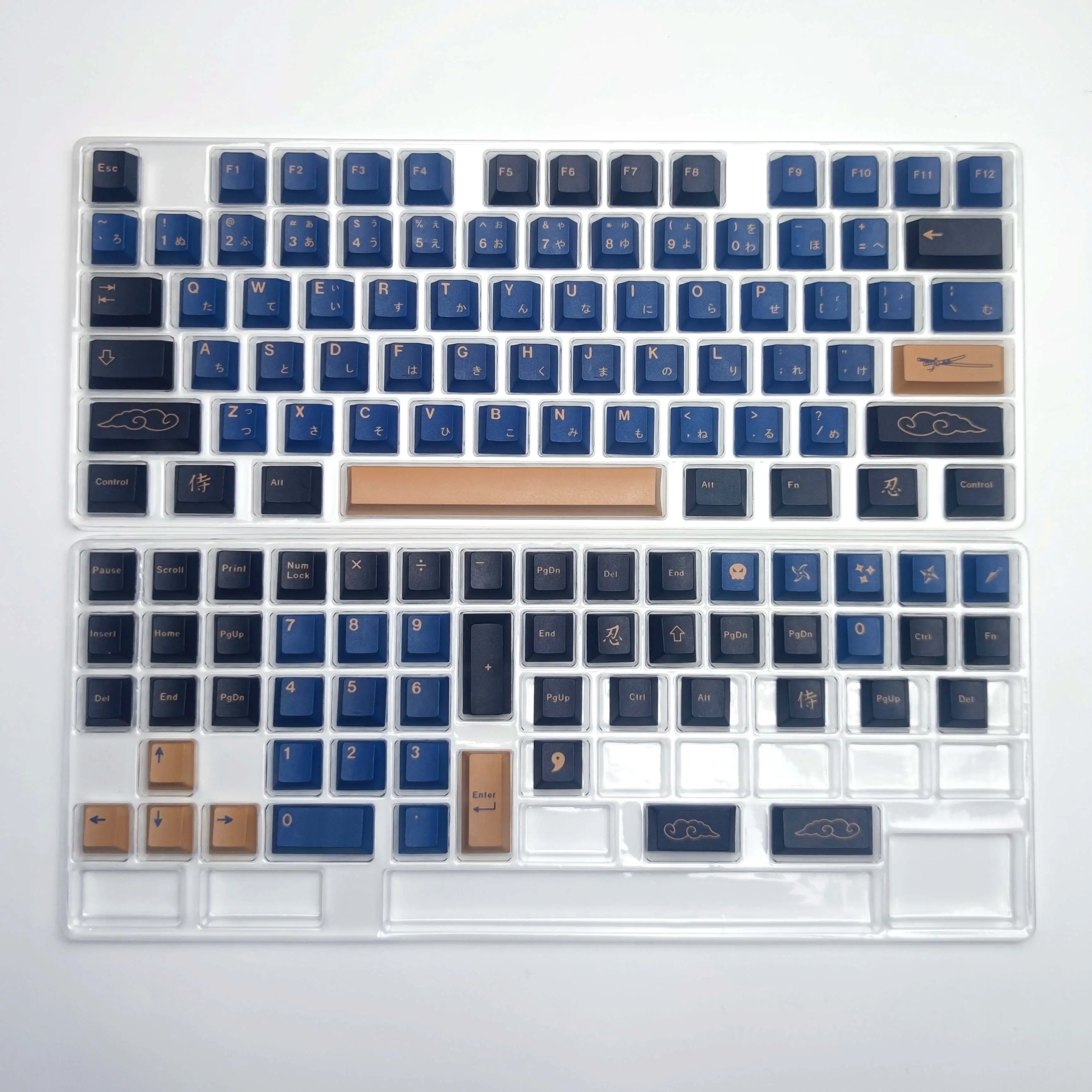 

Оригинальная механическая клавиатура Gmk Blue Samurai с высокой сублимацией, 129 клавиш, поддержка клавиш Kbd 61.64.84.87.96.98.104.108