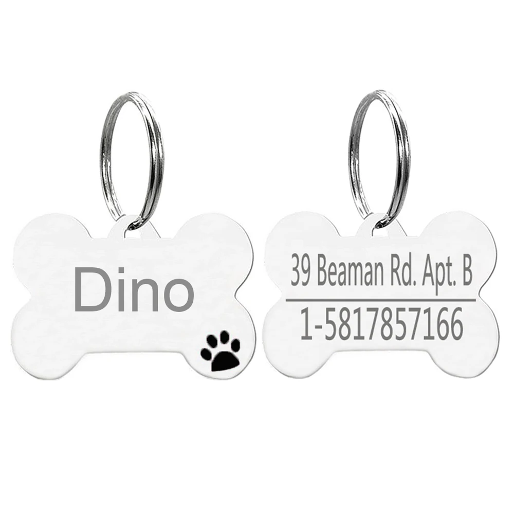 Персонализированная гравировка из нержавеющей стали в форме кости спереди и