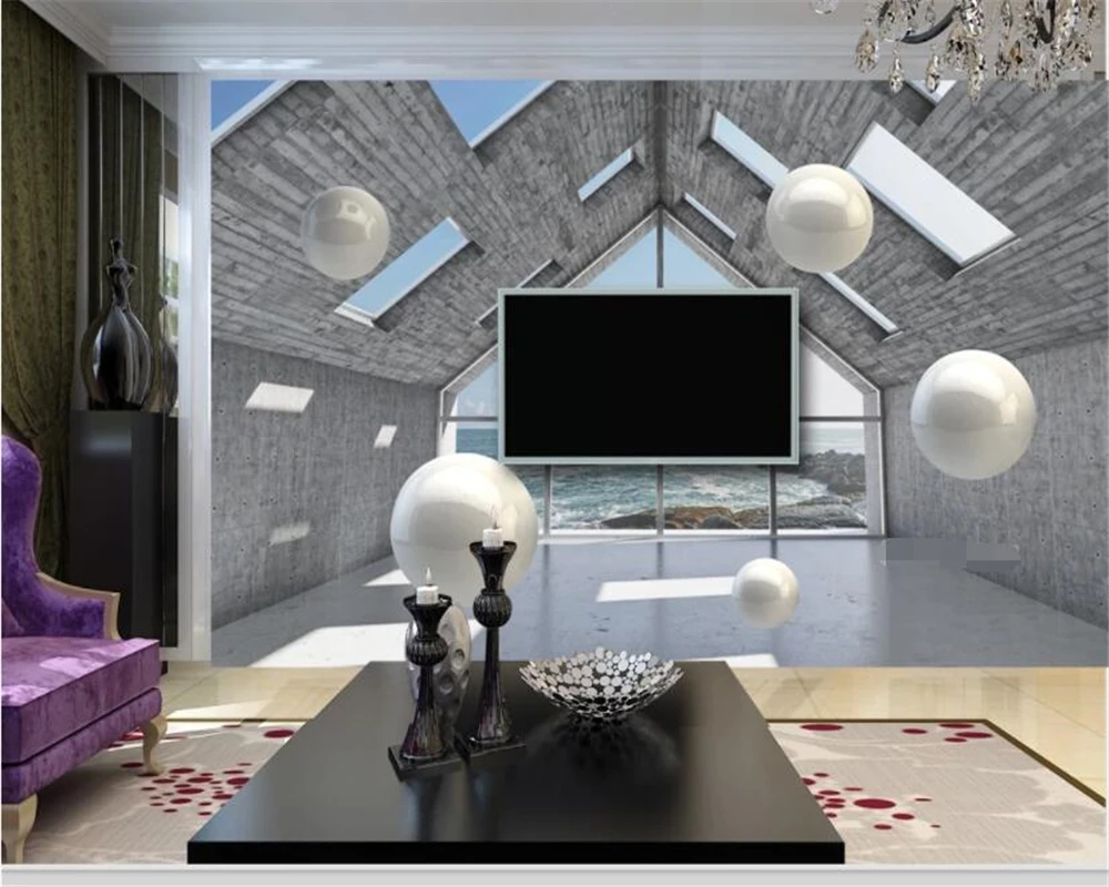 Beibehang пользовательские обои архитектурный космический пейзаж стерео шар фон