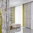 Новинка, комплекты одежды их хлопка и льна, Nordic Простой в европейском и американском стиле пасторальный принт с аккумулятором, трехцветная вышитые шторы для гостиной Обеденная Спальня