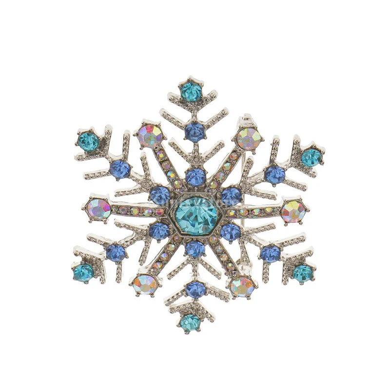 Из чистого белого и синего цвета стили к Стразы Брошь &quotСнежинка&quot сезон
