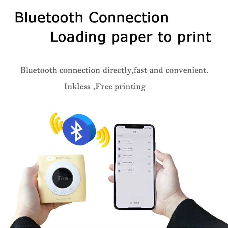 Карманный термопринтер PAPERANG P2S Bluetooth 58 мм 300 точек/дюйм с будильником|Принтеры| |