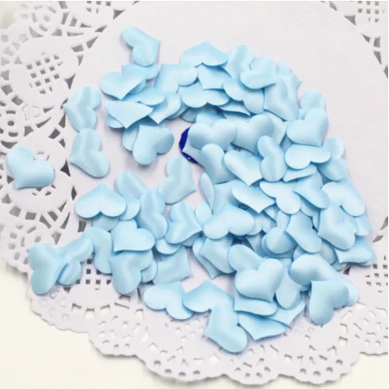 100 шт./пакет Романтический губка сатиновая ткань лепестки в форме сердца