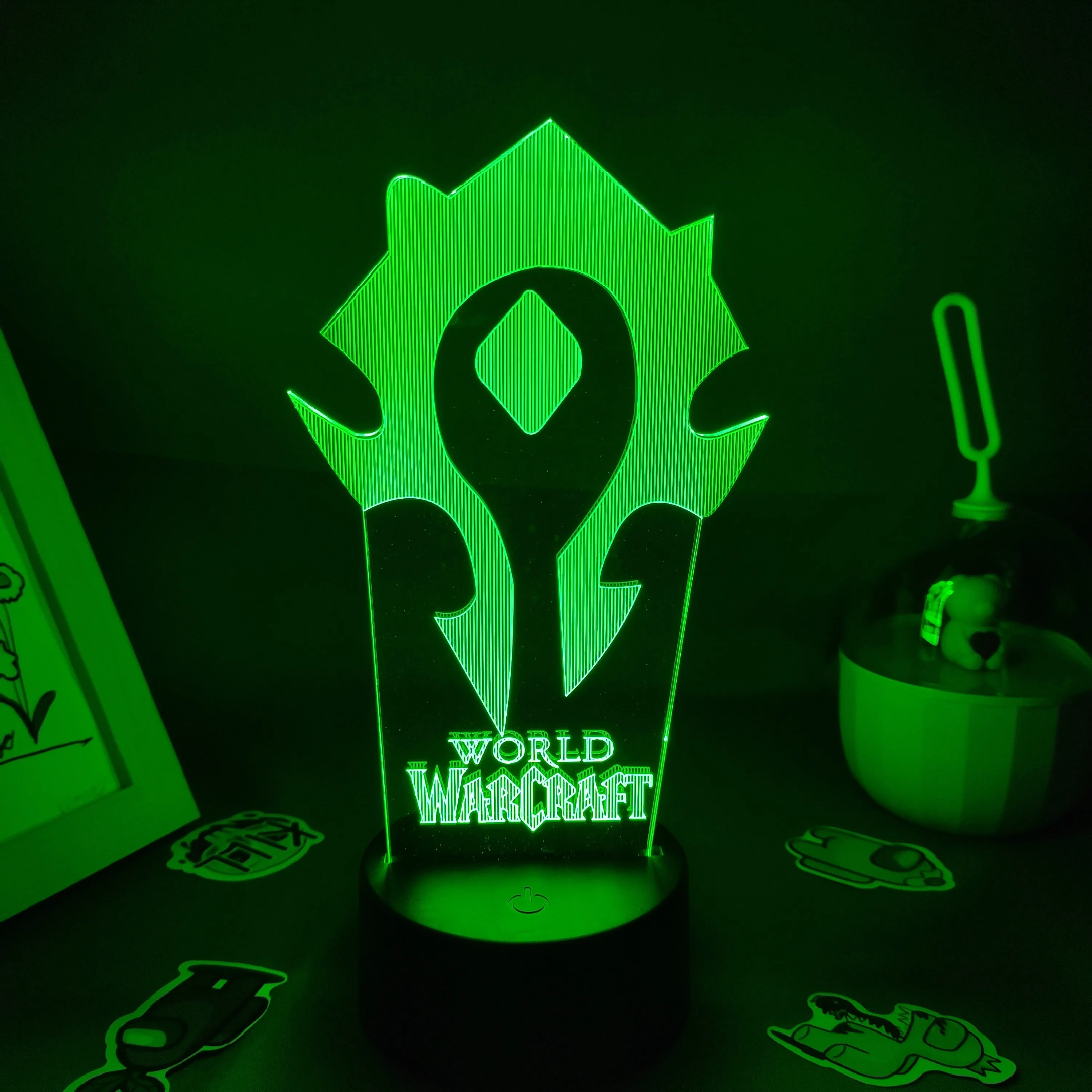 World Of Warcraft игровой флаг Орды лампа с логотипом светодиодный RGB ночник крутой