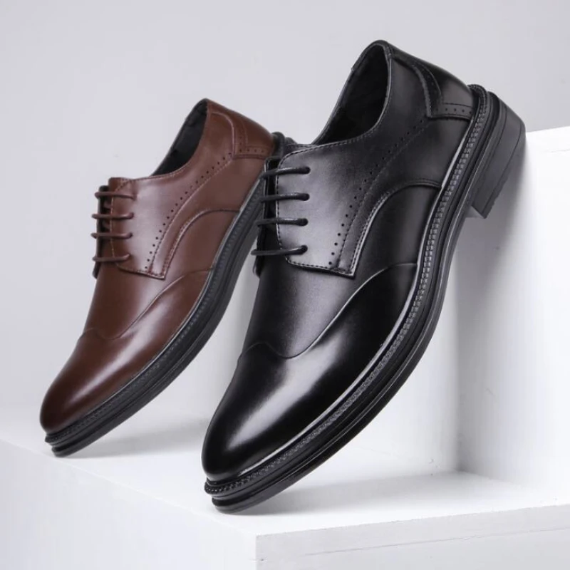 Новинка мужские свадебные туфли модные британские Мужские броги оксфорды