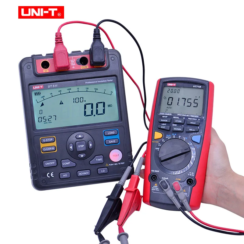 UNI-T UT511 1000V 10Gohm цифровые измерители сопротивления изоляции метр Мегаомметр низкий Ом Омметр Вольтметр Авто Диапазон меггер