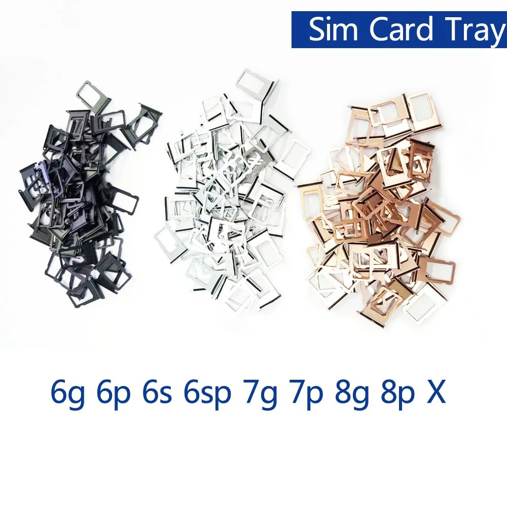 

50pcs Good Quality Sim Card Tray Slot Holder For iPhone 6 6S Plus SIM Card Adapter Replacement Parts