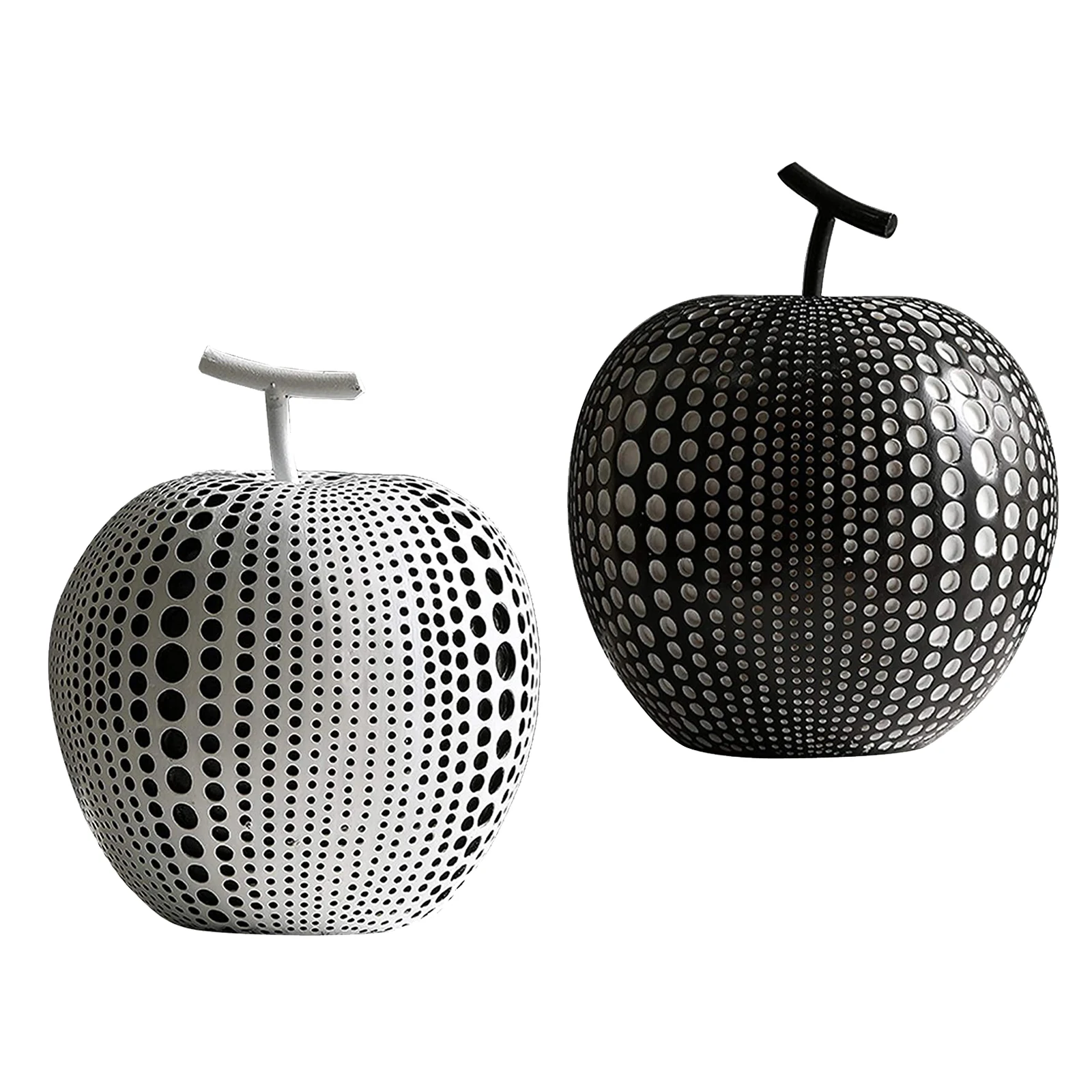 

Modern Style Black White Abstract Apple Sculpture Living Room Figurines Resin Crafts Ornaments Housewarming Gifts