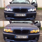 Для BMW 3 серии E46 седан универсал купе компактный 1998-2005 Белый светодиодный налобный фонарь Halo Angel Demon Eyes комплект ангельские глазки