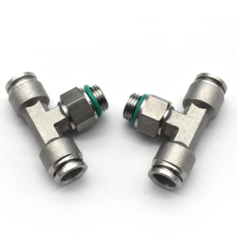 

304 stainless steel G thread PB-G pneumatic connector trachea hose quick connector external thread PT1/8 1/4 3/8 1/2 BSP metal