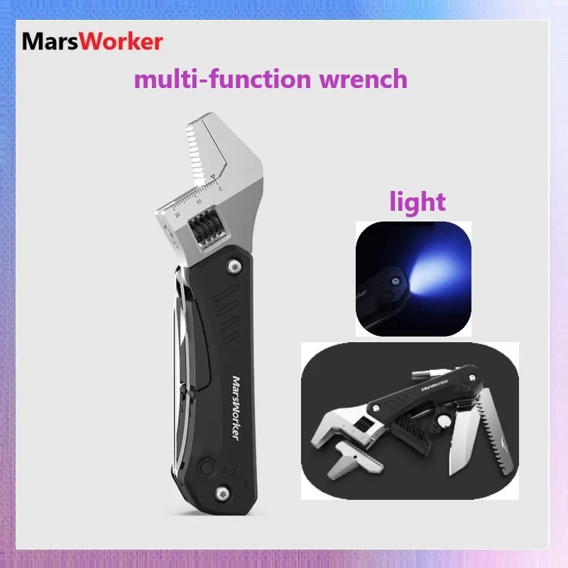 

Многофункциональный комбинированный гаечный ключ MarsWorker светодиодный светильник кой, Многофункциональный складной инструмент для кемпинг...