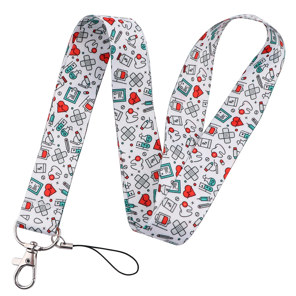 CA1353 Medical Lanyard Mobile Phone Strap ID Card Badge Holder Rope Key Chain Keyrings Cosplay Webbing Work Accessories