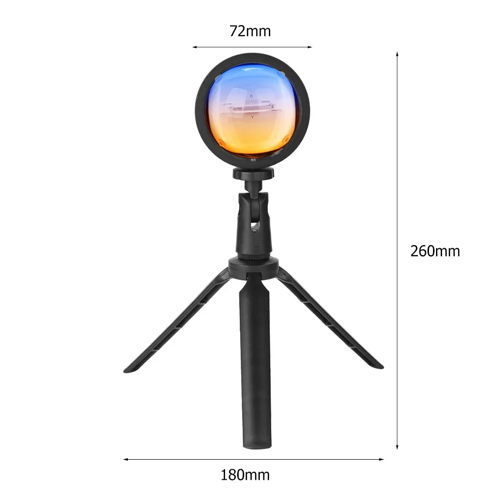 

USB Sunset Projection Night Light Dawn Coastline Beach Lighting Fill Lamp with Tripod Atmosphere Light for Bar Shop Bedroom Wall