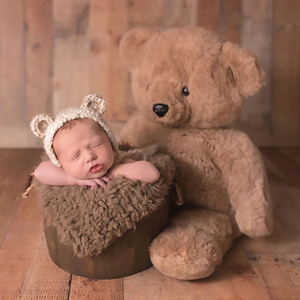 

Warm Mat Square Solid Newborn Rug Photography Props Faux Fur Stuffer Unisex Backdrop Baby Blanket Soft Wrap