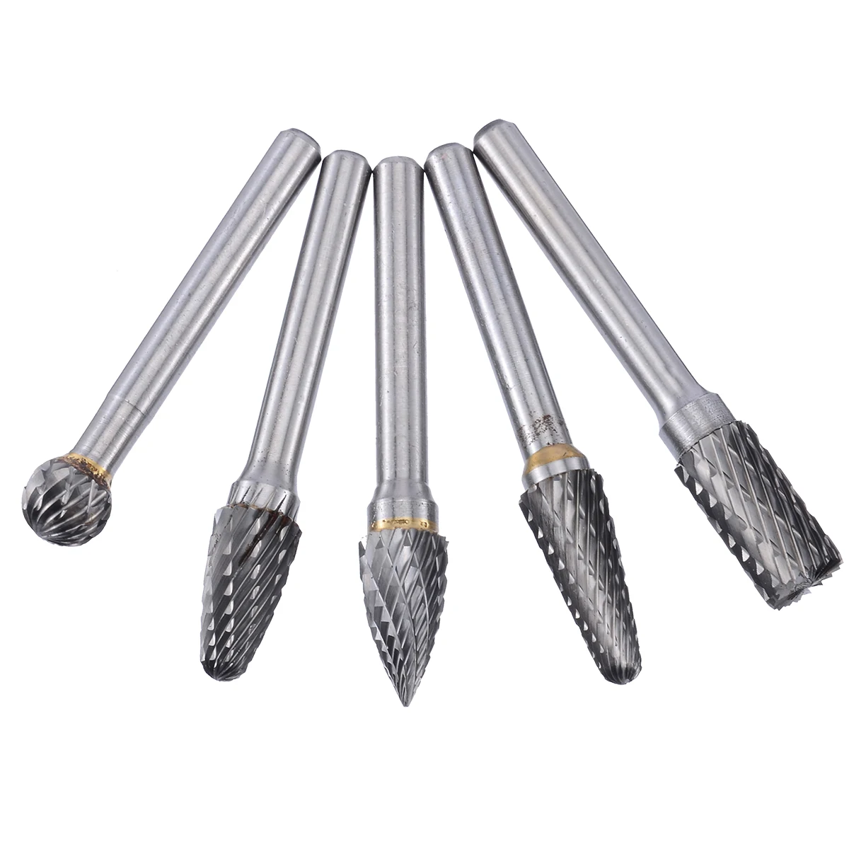 

5Pcs 6x8mm Tungsten Carbide Burrs Carving Bit Double Cutter for Rotary Burring Set File Grinder Cutter Bits ADEFG/ACDFG/ADFGL