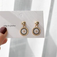 xialuoke s925 needle new fashion geometric circular chrysanthemum stud earrings for women jewelry accessories er588