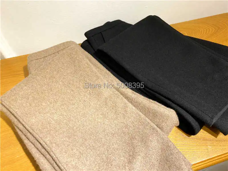 

Alaior structured trousers melange Wool Blend Pants High Waist raw edges Fashion Woman Camel Black NEW2021