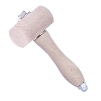 nonvor solid wood round durable hammer leathercraft carving pounder replacement wood mallets craft tool with wood handle