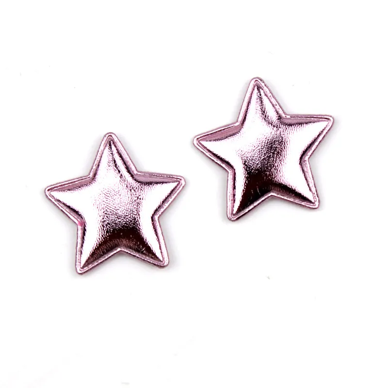 Pink 42 шт. 3,5 см ПУ Звезда Форма Мягкие аппликации для детей головные уборы детский зажим для волос патчи поставки DIY ремесло украшения - Цвет: Pink