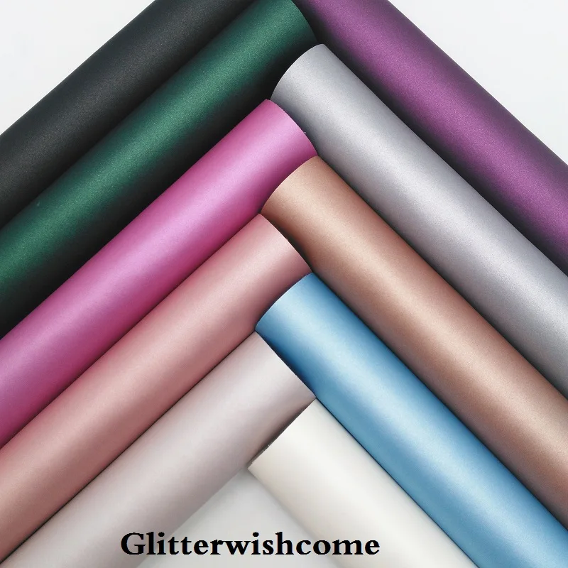 Винил Glitterwishcome размера A4 21 х29 см для бантов матовая Шелковая гладкая кожа ткань из