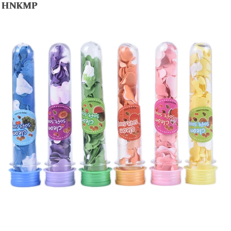 

1 Tube Portable Petal Soap Random Colors Flower Shape Fruity Odour for Travel Scented Soap Bath Child Hand Washing Soap Paper
