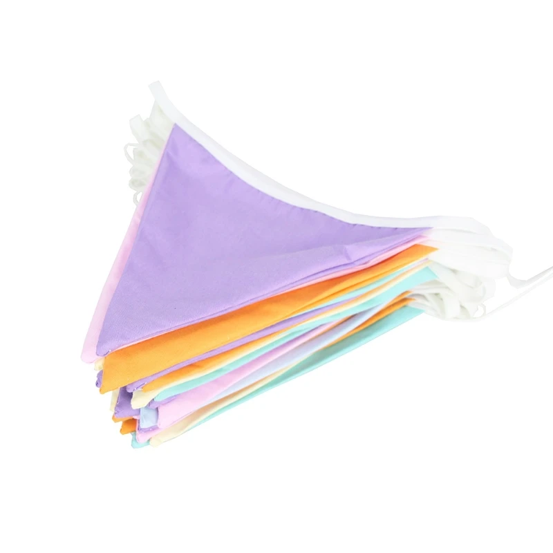 

10 M Bunting Banner, Fabric Flag Banner Multicolor Triangle Flags Pennant Bunti