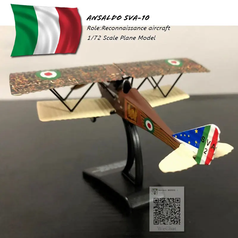 ITALERI 1/72 масштаб военная модель игрушки Италия Ansaldo SVA-10 истребитель литой металлический самолет модель игрушки для сбора/подарок