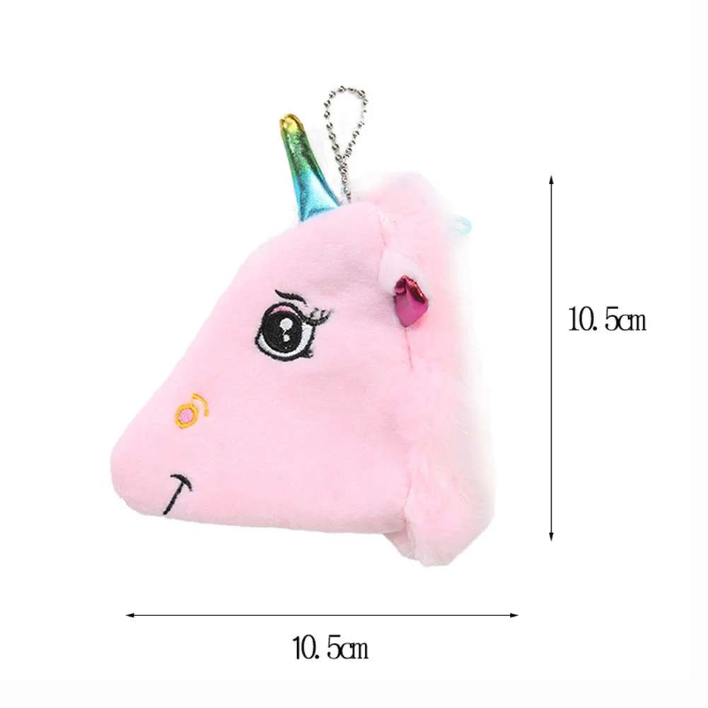 

Cartoon Horse Shaped Bag Pendant Plush Wallet Kids Girls Small Money Purse Accessories For Handbags Bag For Children Unicorn