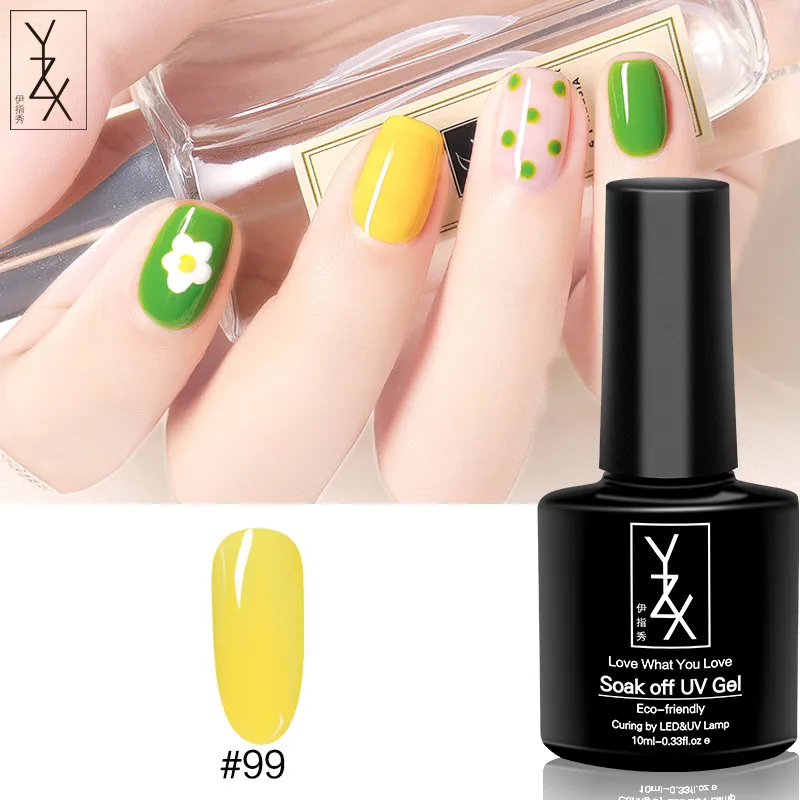 Color99 YXZ УФ/светодиодный гель для ногтей Soak Off 10 мл Toenail эмалевый лак Черный молочный белый желтый зеленый красный лак для ногтей для милых женщин - Цвет: Color99