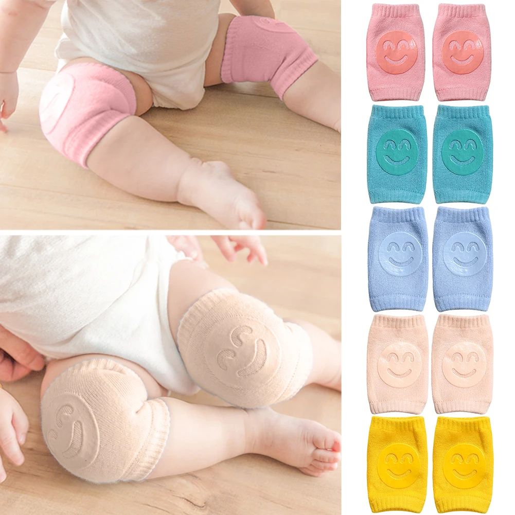 Accesorios de seguridad para beb&eacute;, coderas antideslizantes para ni&ntilde;o peque&ntilde;o, rodilleras con sonrisa, rodillera protectora, calentador de piernas para ni&ntilde;a y ni&ntilde;o-0