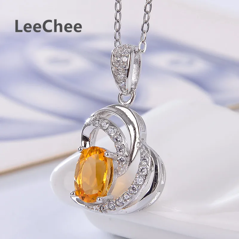 Leechee 100% натуральный цитрин кулон для женщин 5*7 мм желтый драгоценный камень