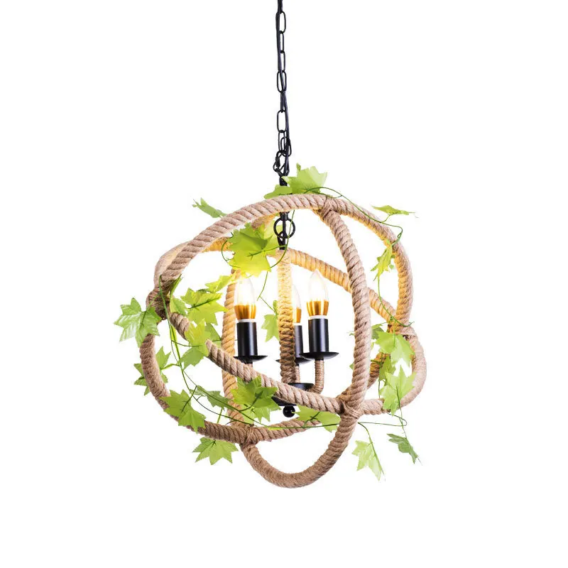 Промышленный Ресторан одна лампа пеньковая веревка Непрерывная система