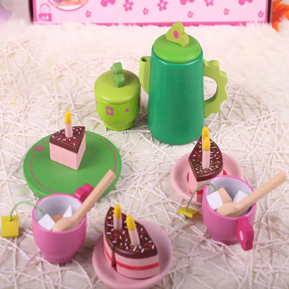 Simulation Wooden Snacks Afternoon Tea Toys Children Play House Kitchen Girls Educational Exquisite Birthday Gift | Игрушки и хобби
