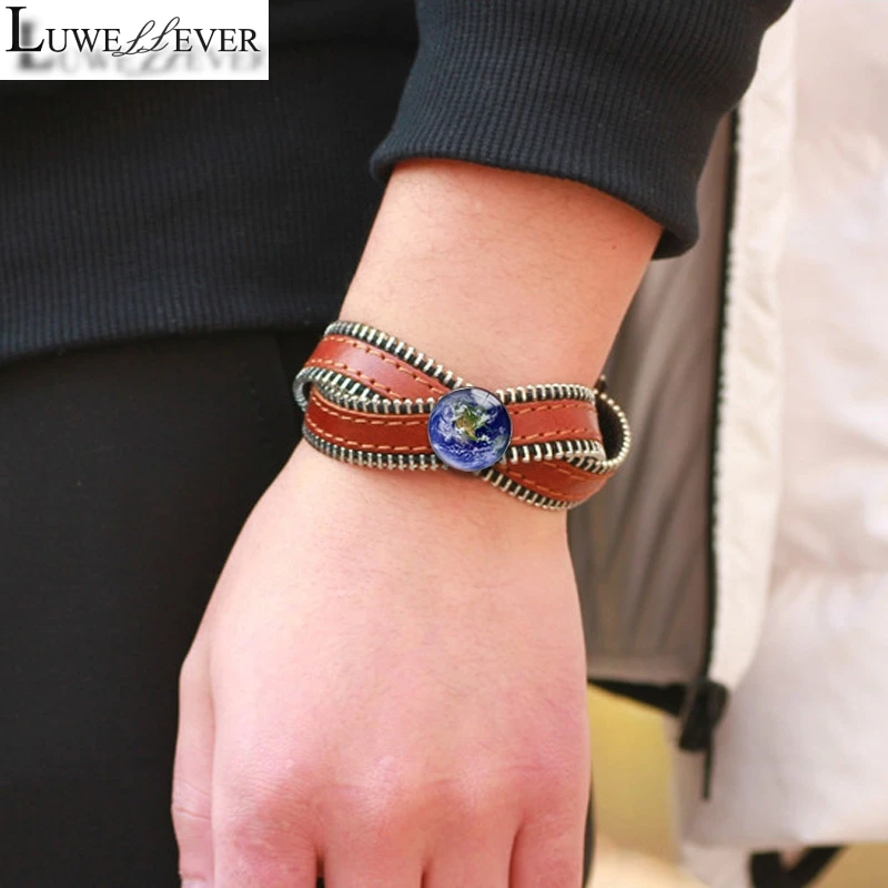 Браслет на молнии из 105 натуральной кожи в стиле ретро|charm jewelry|18mm snaps18mm snap button |