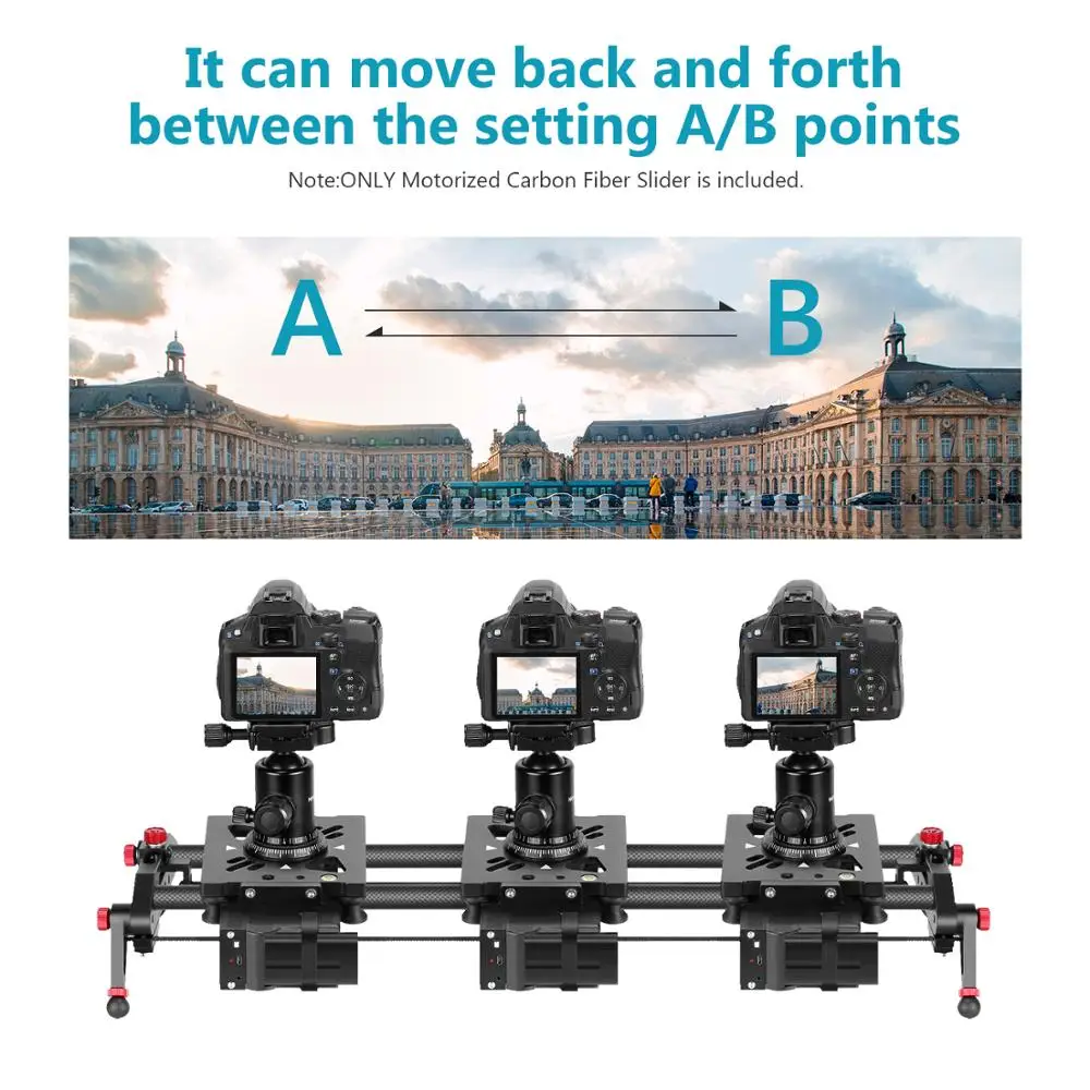 

Neewer 39.3-inch Motorized Camera Slider WithAPP Control Carbon Fiber Track Dolly Rail with Mute Motor/Time Lapse Video Shot etc