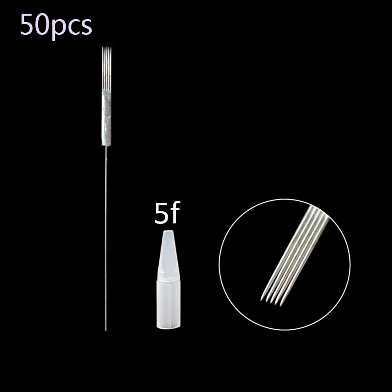 5F needles and tips 50 шт. микроблейдинг иглы для электрической бровей татуировки ручка Перманентный макияж аксессуары глаз Красота татуировки - Цвет: 5F needles and tips