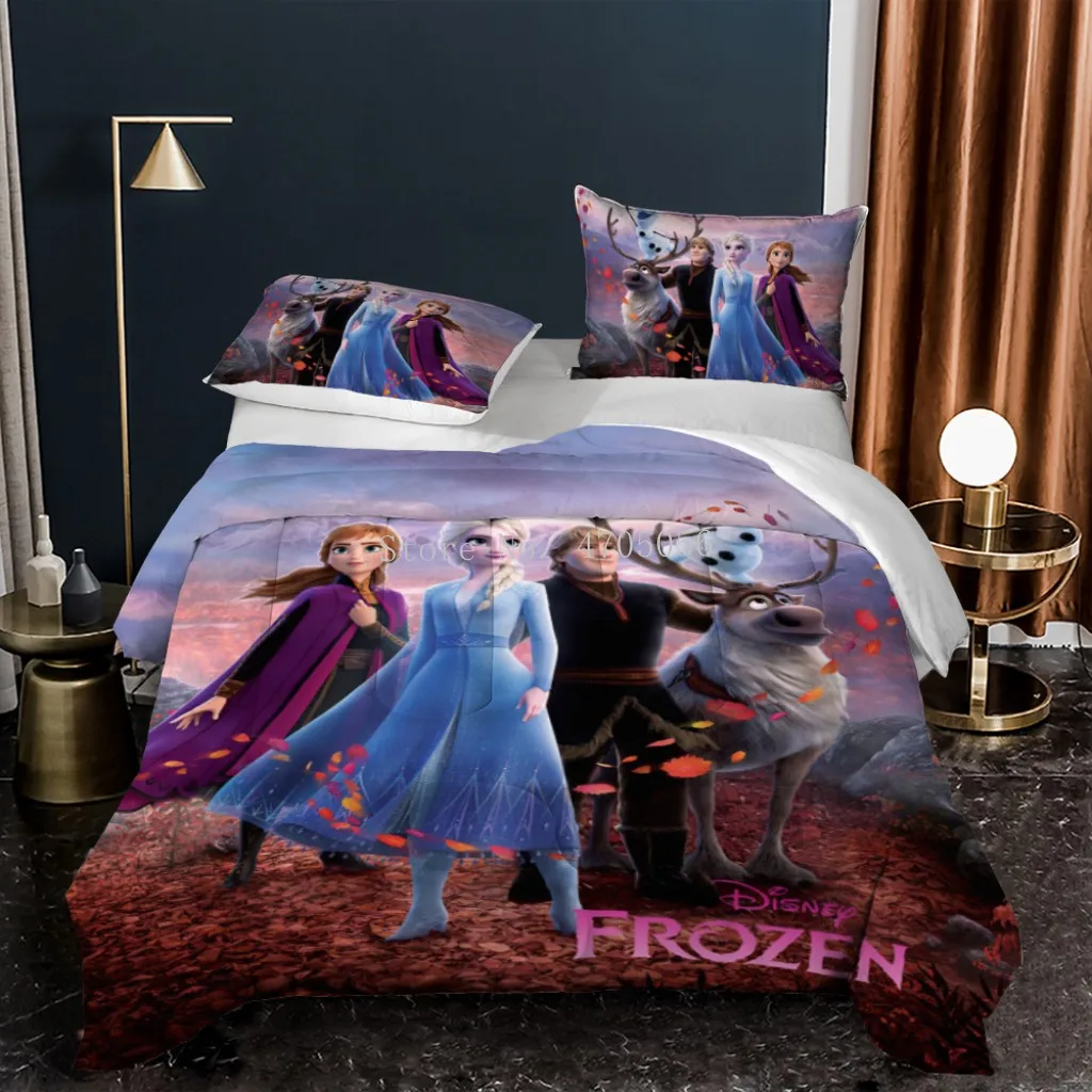 

Boy Girl Disney Frozen Elsa Anna Princess Bedding Set Comforter Quilt Twin Full Queen Size Pillowcase included for Children Kids