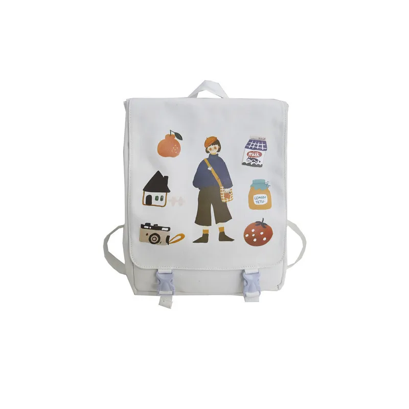 

1PCS Backpack Women's Old Canvas Schoolbag Backpack Women's High School Students Live In The Campus