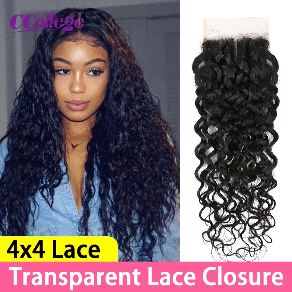 CCollege кружевная застежка только человеческие волосы волнистые прозрачные