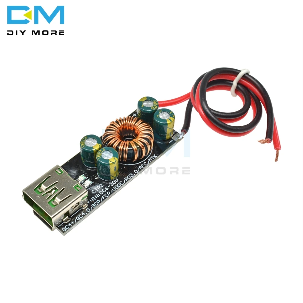 Мобильный телефон QC4.0 QC3.0 6 35 в USB Type C адаптер быстрой зарядки понижающий модуль Boost